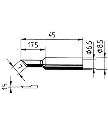 Ponta 1.5mm para ferros e estaçoes ERSA - 0832AD/SB