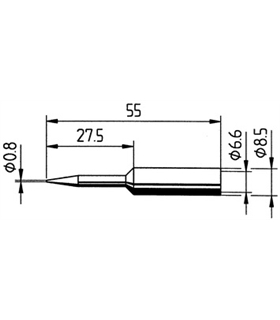 Ponta 0,8mm para ferros e estaçoes ERSA - 0832SD/SB
