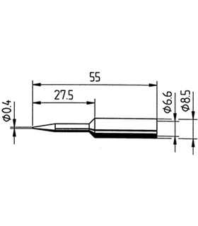 Ponta 0,4mm para ferros e estaçoes ERSA - 0832UDLF/SB