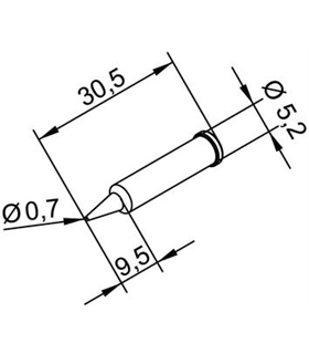 Ponta 0.7mm para ERSA I-Tool - 0102PDLF07/SB