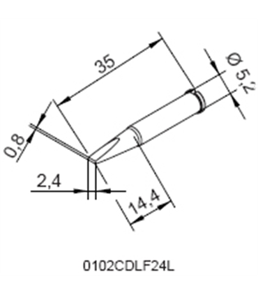 Ponta 2.4mm para ERSA I-Tool - 0102CDLF24L/SB