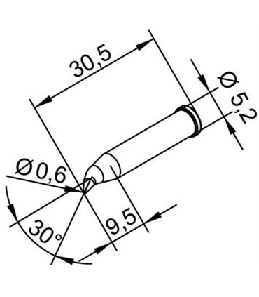 Ponta 0.6mm para ERSA I-Tool - 0102SDLF06/SB