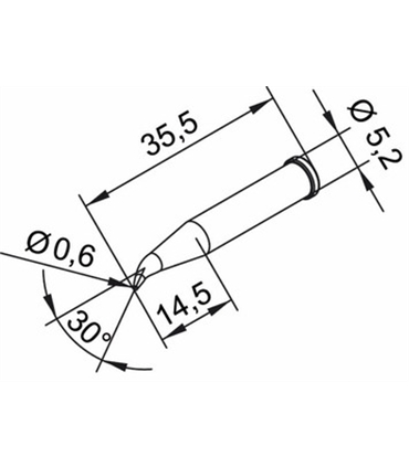 Ponta 0.6mm para ERSA I-Tool - 0102SDLF06L/SB