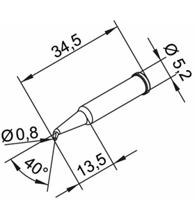Ponta 0.8mm para ERSA I-Tool - 0102SDLF08L/SB