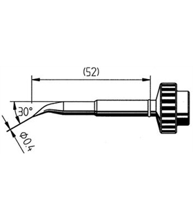 Ponta 0.4mm para ferro Tech Tool de estaçoes ERSA - 0612ID/SB