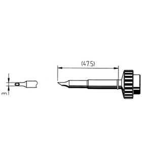 Ponta 3.0mm para ferro Tech Tool de estaçoes ERSA - 0612TW/SB