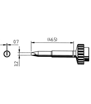Ponta 3.2mm para ferro Tech Tool de estaçoes ERSA - 0612EDLF/SB