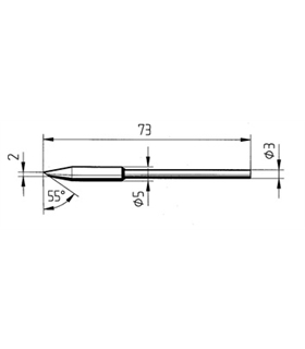 Ponta 2.0mm para ferro MICRO TOOL de estaçoes ERSA - 0212ND/SB