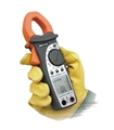 TRMS AC clamp meter up to 400 A, with Power/Harmonic