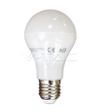 Lâmpadas LED E27 7W Termoplástico Epistar Branco Frio A60 - VT4212