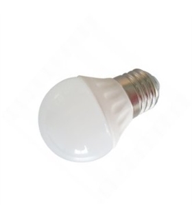 Lâmpada E27 LED esférica opalina 230VAC 4W 3000K 380lm - 306-1734