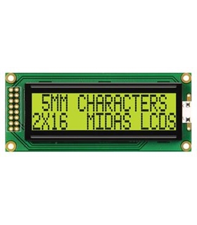 MC21605B6WK-SPR - LCD, 2X16, STN, REFLECTIVE, 5MM - CMC216