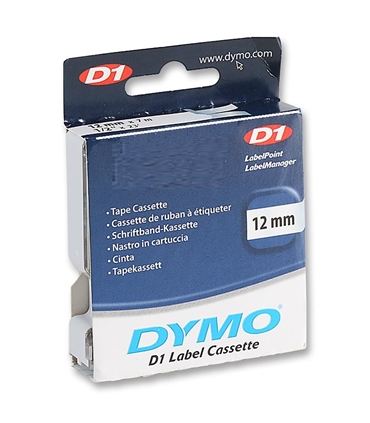 DYMO  45010  TAPE, BLACK/CLEAR, 12MM - MX45010