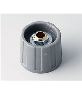 Botão para Potenciometro Cinzento - Ø13.5x15,5mm, Ø eixo:6mm - BPA2513068
