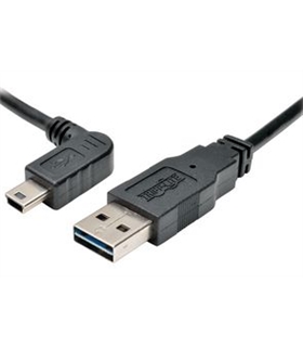 Cabo USB Macho A 2.0 Reversivel Mini USB 90º 0.9m - UR030003LAB