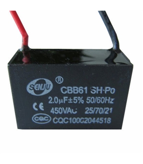 CBB61 - Condensador Filtragem 2.5uF 450VAC - CBB612U5