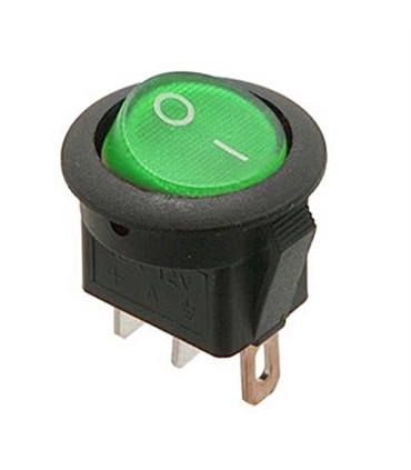 Interruptor Basculante 1 Circuito 16A 12V Verde Luminoso - MX5175616