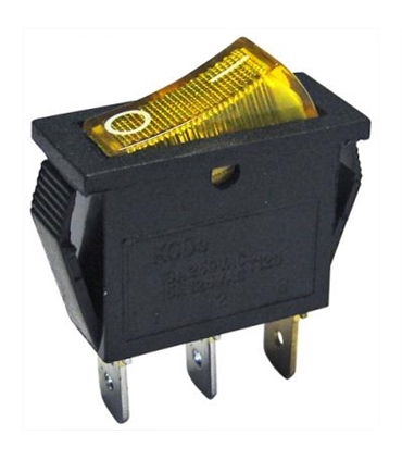 Interruptor Basculante 1 Circuito 10A 250V Amarelo Luminoso - MX5170210