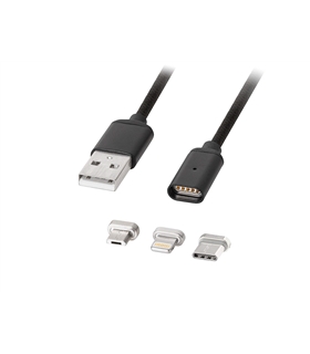 KM0458 - Cabo USB-A 2.0 Magnetico para Iphone, M-USB USB-C - KM0458