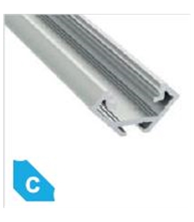Perfil Aluminio Tipo C 2mt INOX - C2MTINOX