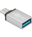 Adaptador USB-C Macho USB-A 3.0 Femea Cinza