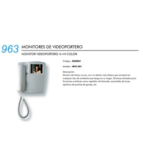 Monitor de videoporteiro 4+N cor - MVC-001
