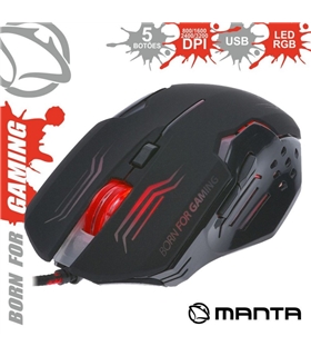 Rato Óptico 800/3200 Dpi USB P/ Gaming LED RGB MANTA - MM776G
