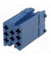 Conector mini-ISO Femea, Azul, 8 pinos sem pinos