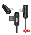Cabo USB-A Lightning 8P 2.4A e Auscultadores 1mt Preto