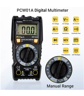 PCW01A - Multimetro Digital CATIII 600V com NCV - PCW01A