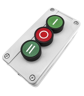 TH047 - Caixa de controle com 3 botões momentâneos 1NC 1NO - TH047
