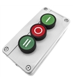 TH047 - Caixa de controle com 3 botões momentâneos 1NC 1NO