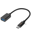 Cabo USB-A 3.0 Fêmea / USB-C Macho 15cm