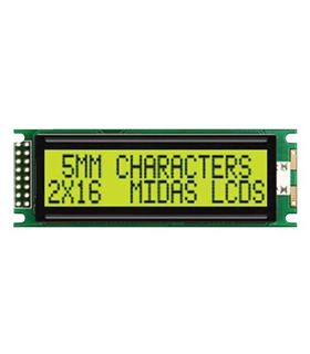 MC21605DA6W-SPTLY-V2 - Alphanumeric LCD Display, 16 x 2 - MC21605DA6W