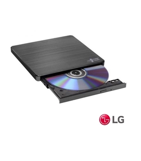 Leitor CD/ CD-RW/ DVD Externo Slim USB 2.0 Preto LG - GP60NB60