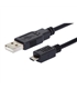 Cabo USB-A 2.0 2A Macho / Micro USB-B Macho Preto 3m - MX0471617
