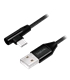 CU0137 - Cabo USB-A; USB-C 90º 0.3m - CU0137