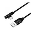 Cabo USB-A Macho / USB-C Macho 90º 1m