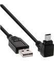 USB Type A male -Mini-USB male 5Pin angled 90°, black, 0.5m