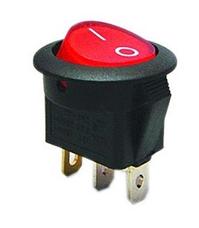 Interruptor Basculante Redondo Com Luz Vermelha 250Vac/4A - 914IBRLPR