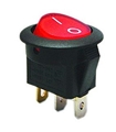 Interruptor Basculante Redondo Com Luz Vermelha 250Vac/4A