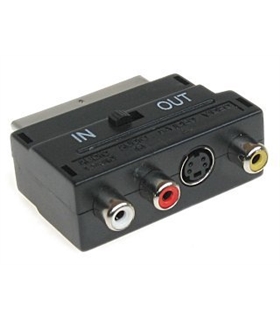 Ficha Adaptadora Scart 21P / 3 Rcas C/In-Out + Svhs - AT20840
