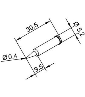 Ponta 0.4mm para ERSA I-Tool - 0102PDLF04/SB