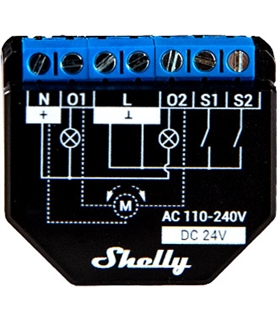 Shelly 2 PM PLUS - Módulo Interruptor com Controlo Estores - SHELLY2PMPLUS