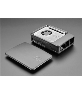 Pi5 Case - Caixa Original Preta/Cinza para Raspberry Pi5 - PI5CASEBK